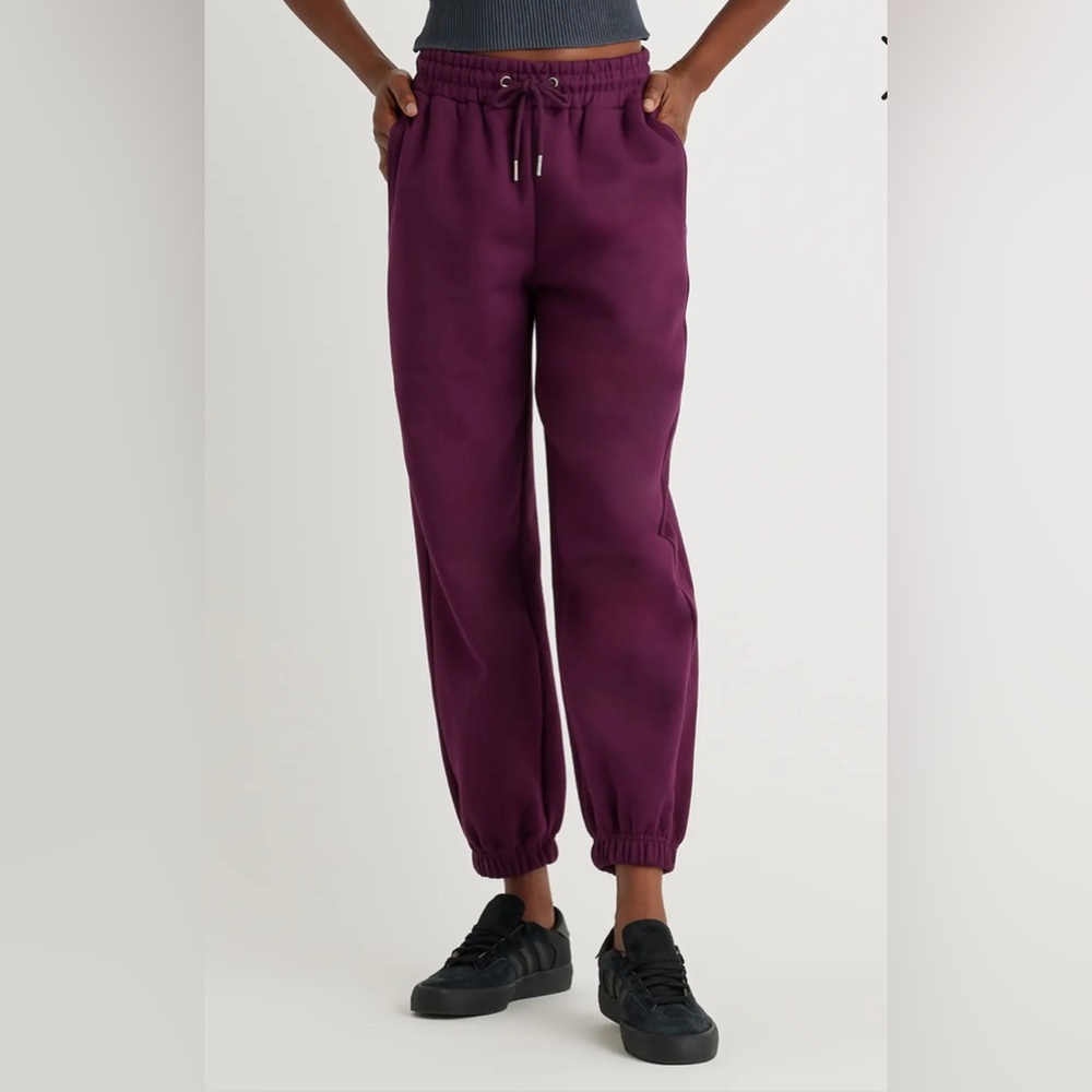 Black Fleece Lined Cotton Sweatpants